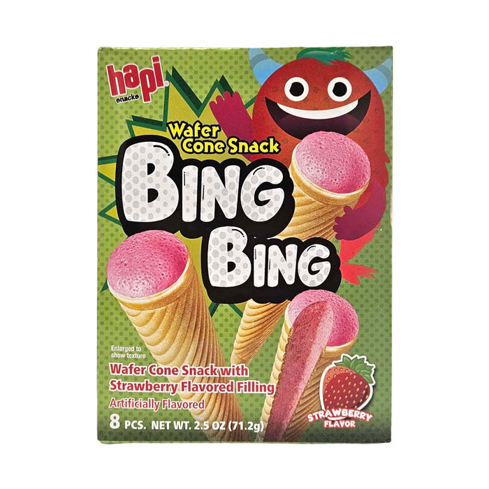 Wafer Cone Snack with Strawberry Flavored Filling