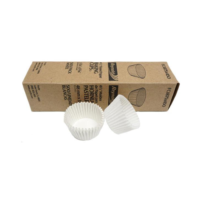 White Fluted Baking Cups 4.5"