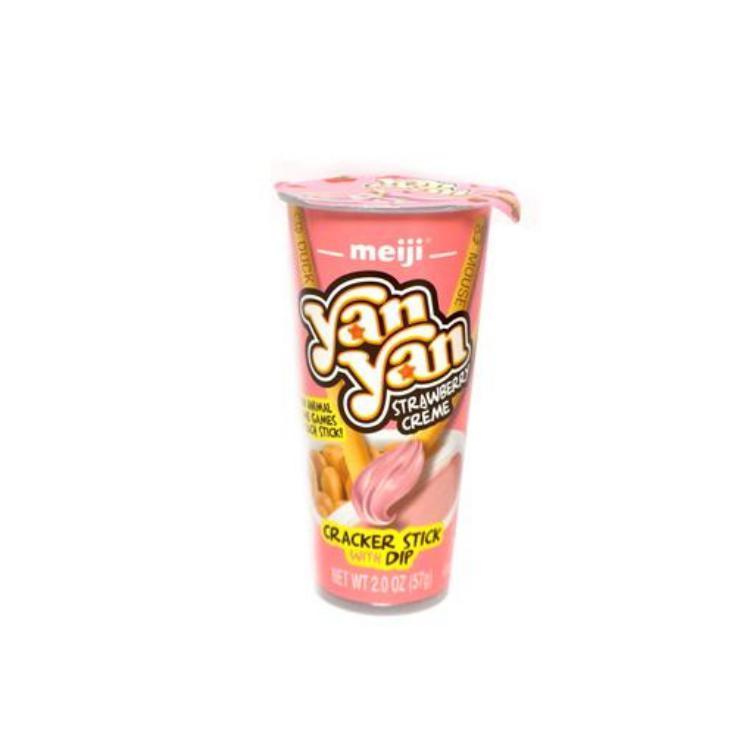 MEIJI: Cracker Stick with Dip Yan Yan Strawberry, 2 oz