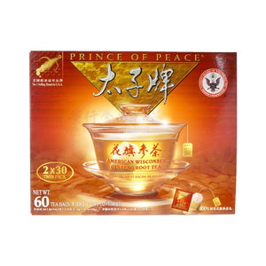Prince of Peace American Ginseng Tea - 60 Tea Bags-PRINCE OF PEACE-Po Wing Online