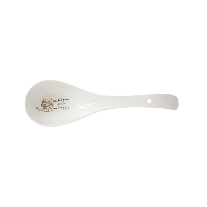 White Plastic Soup Spoon (Small House)